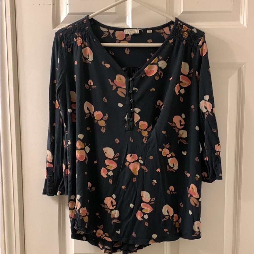 Floral Print Women's Top - Black
